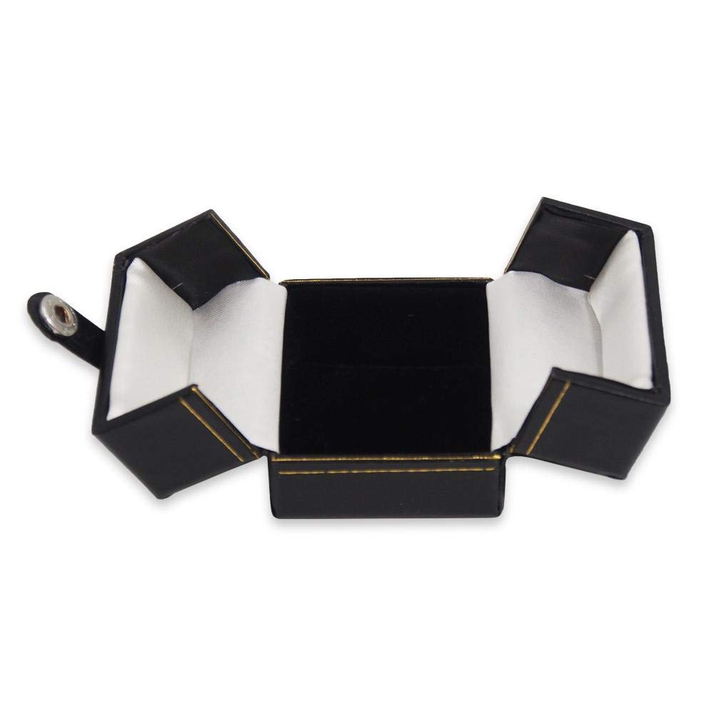 CuteBox Black Ring Deluxe Snap-Tab Leatherette Box