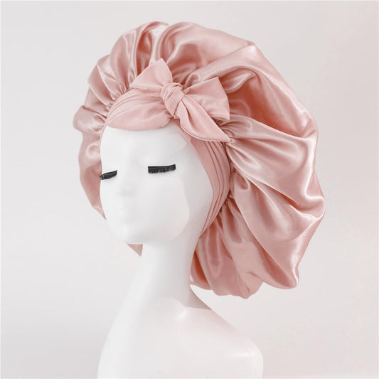 Hair Want Large Stain Sleep Bonnet for Women Adjustable Hair Bonnet with Elastic Tie Band for Braids Hair Sleeping Cap Scarf for Hair Care Satin Hair Beauty and Personal Care Hair Want