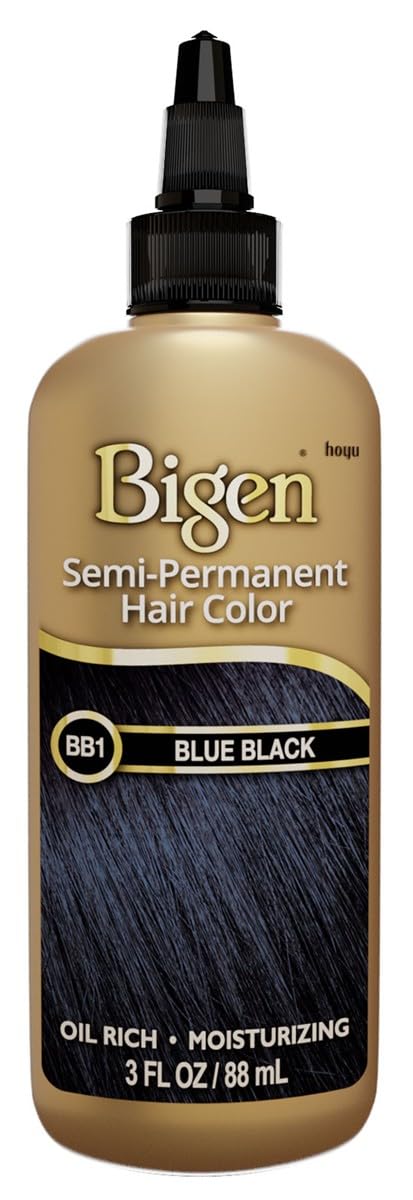 Bigen Semi-Permanent Haircolor #Bb1 Blue Black 3 Ounce (88ml) (6 Pack)