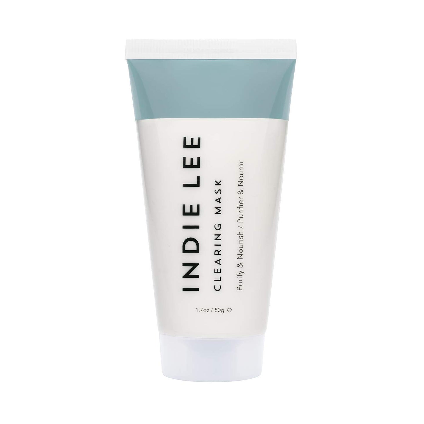 Indie Lee Clearing Mask Tube - Bentonite Clay Mask with Colloidal Sulfur to Draw Out Impurities + Exfoliate Skin - Muddy-Texture Pore Detox Mask