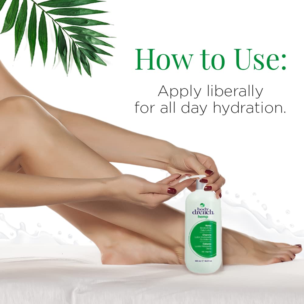 Body Drench Moisturizing Body Lotion - Hydrating & Nourishing Hemp Lotion for All Skin Types, with Hemp Seed Oil, 16.9 fl oz