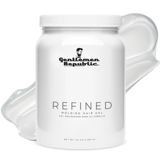 Gentlemen Republic 64oz Refined Hair Gel for Men - Premium Gel For Men Humidity Resistant & Alcohol-Free - All Day Shine and Hold for All Hair Types