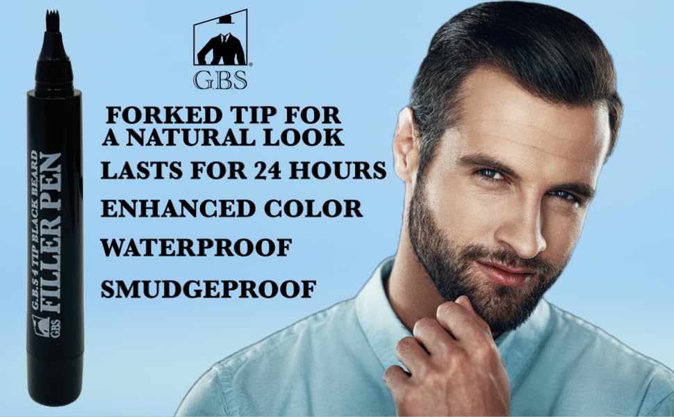 G.B.S Mustache Wax Extra Strong Hold Fragrance Free Inlcudes Handmade Mustache Comb,trimming scissors and Dark Brown Beard Filler Pen Beauty and Personal Care G.B.S