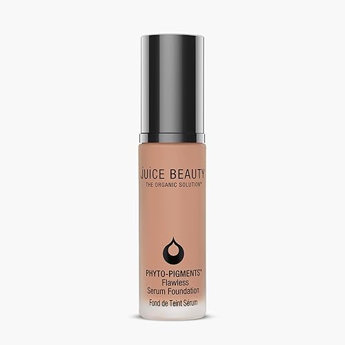 Juice Beauty Phyto?Pigments Flawless Serum Foundation - Non-Comedogenic, Long-Wear & Buildable Medium-to-Full Coverage - Vegan, Clean Hydrating Liquid Makeup for All Skin Types, 30 mL, 16 Natural Tan