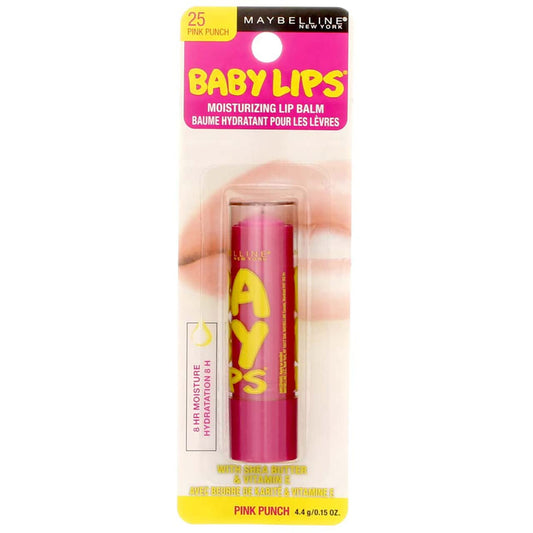 Maybelline Baby Lips Moisturizing Lip Balm SPF 20, Pink Punch 0.15 oz (Pack of 5)
