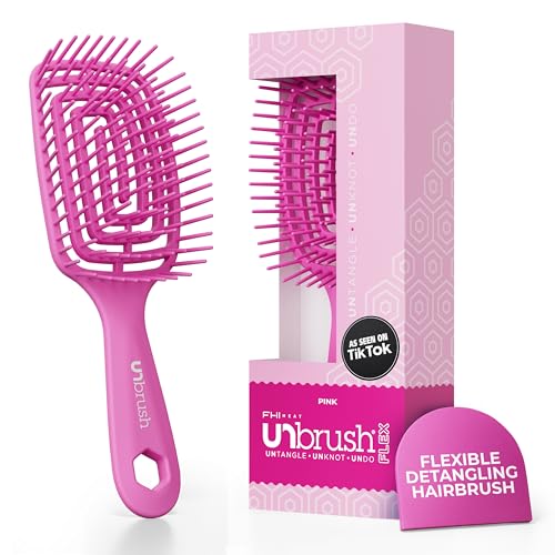 FHI Heat UNbrush Flex Detangling Brush - Ultra-Flexible, Pain-Free Hair Brush Detangler with DuoFlex Anti-Static Bristles for Removing Tangles Beauty and Personal Care FHI Heat Default Title