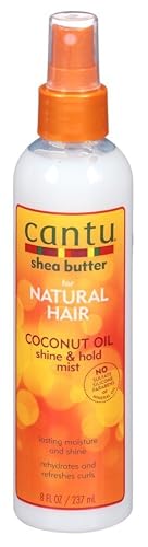 Cantu Natural Hair Coconut Oil Shine & Hold Mist 8 Ounce Spray (237ml) (3 Pack)