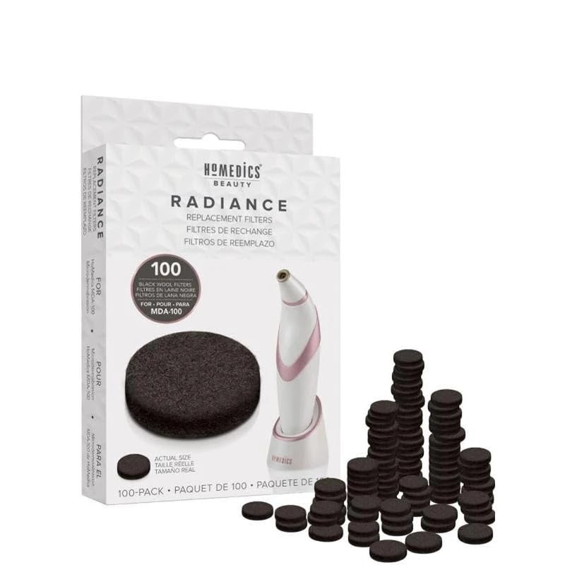 Homedics Radiance Replacement Black Wool Filters for the HoMedics Radiance Microdermabrasion Tool (Part # MDA-100) 100/pk, Professional Skin