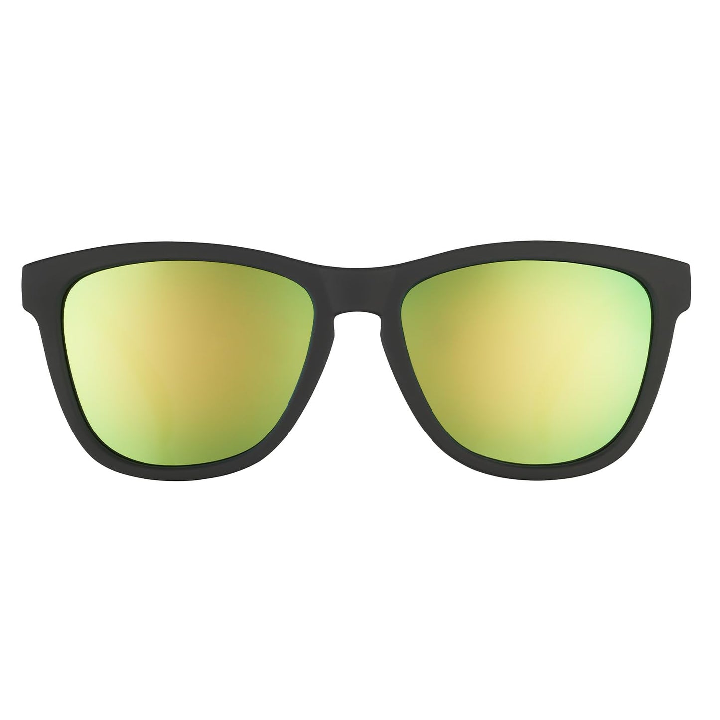 goodr Vincent's Absinthe Night Terrors Polarized Sunglasses for Men & Women, Medium Sized (OG), Black Solid Frame with Green Gold Mirrored Reflective