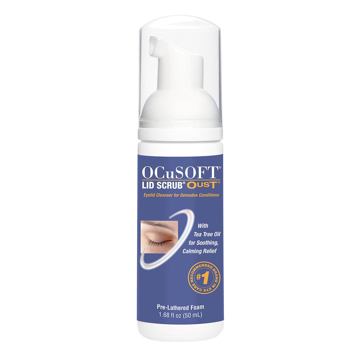 OCuSOFT Oust Demodex Foam Cleanser - Extra Strength - Foaming Cleanser for Eyelids & Eyelashes with Tea Tree Oil - Eyelid Cleanser to Remove Oil Beauty and Personal Care OCuSOFT Default Title