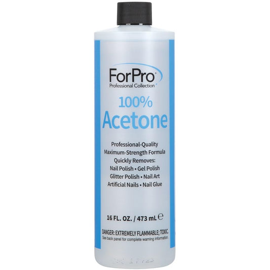ForPro Professional Collection 100% Pure Acetone, Professional Nail Polish Remover for Natural, Artificial, Acrylic, and Sculptured Nails, Removes Gel
