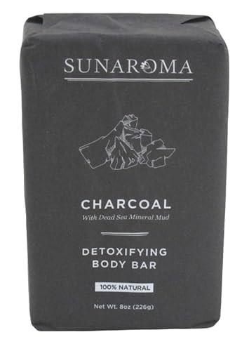Sunaroma Soap Bar Charcoal Dead Sea Mineral Mud 8 Ounce (Pack of 3)