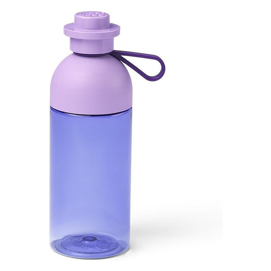 LEGO Hydration Water Bottle, 500ml Transparent Lavender, Drinking Bottle for Toddlers, Dishwasher Safe, Reusable Sports Can