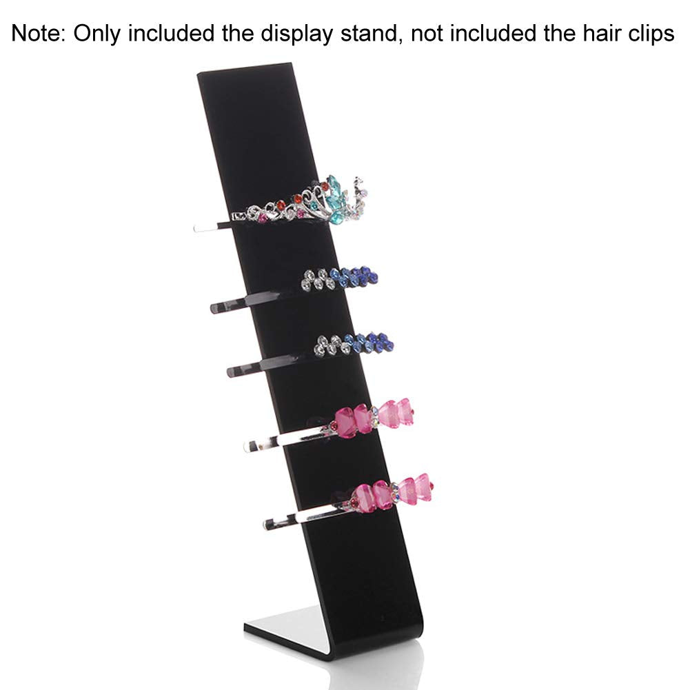 lasenersm 4 Pieces Acrylic Hair Clip Display Stand L-Shaped Hairpin Display Holder Barrette Display Stand Holder Hair Clip Organizer Stand Holder