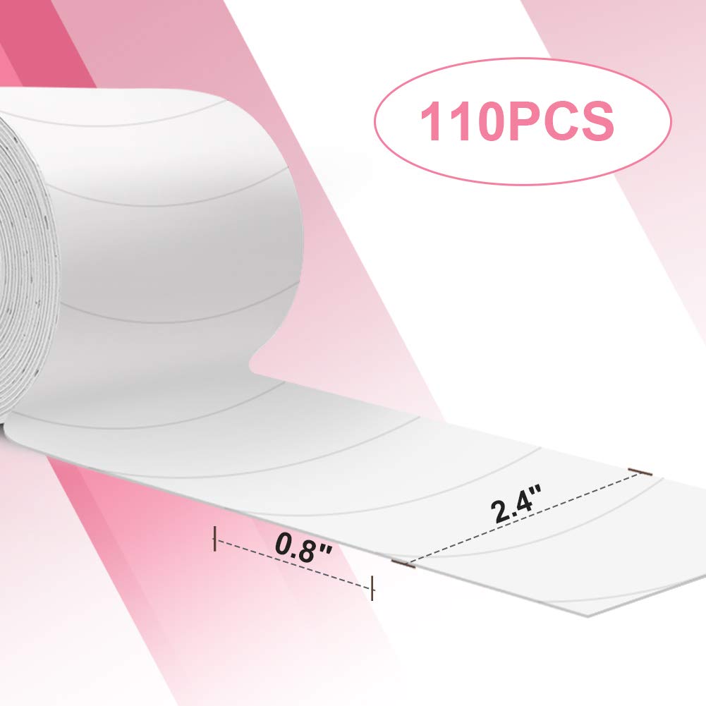 Foam Eye Pads Lash Extensions - Akissos 110 PCS Pre Cut Medical Foam Tape Under Eye Pads Eyelash Extension Supplies Beauty Tools Lint Free