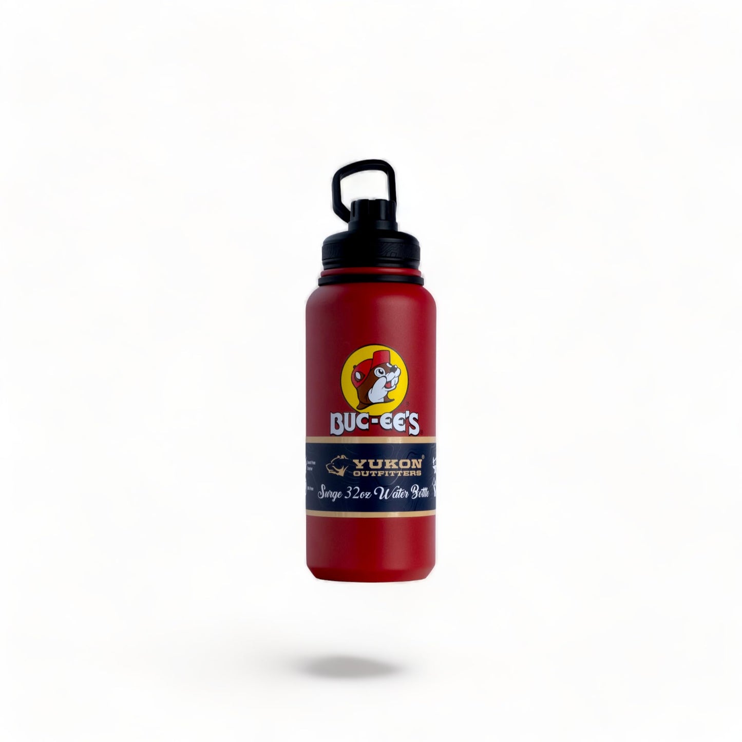 Buc-ee's Yukon Outfitters Stainless Steel Water Bottle - Sleek 32 oz Red, Vacuum Insulated, BPA-Free, No Spill, Leak Proof for Hot & Cold Drinks