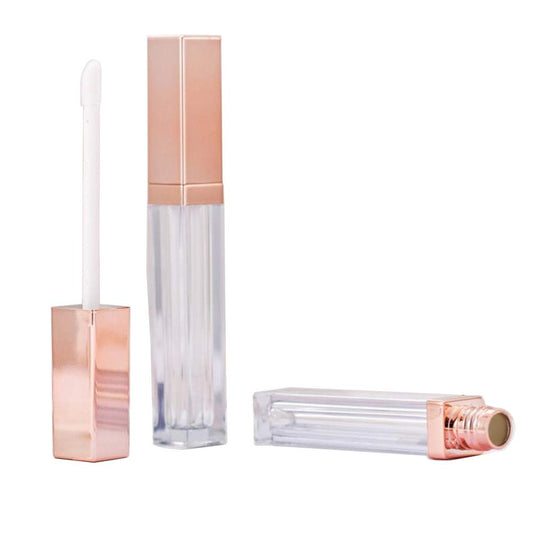NATUWORLD 6PCS 5ml/0.17oz Empty Lip Gloss Tubes Containers with Brush Applicator and Rose Gold Lid Lip Balm Bottle Pipe Containers for DIY Lipstick