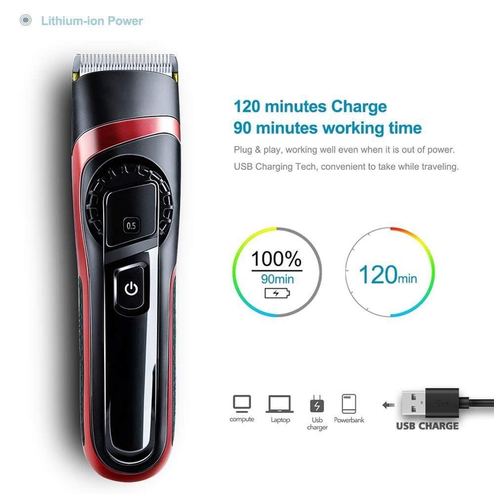 GLESVOWIO Hair Clippers Cordless Professional Clipper for Men Waterproof Electric Trimmer Beard Trimer Cutting Machine Kit Beauty and Personal Care GLESVOWIO