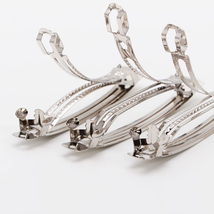 Lawie 50 Pack 4 Inch Large Silver Blank Rectangle Metal French Barrette 10cm Hair Clips DIY Crafts Plain Barrettes for Bows Thick Hair Snap Clips