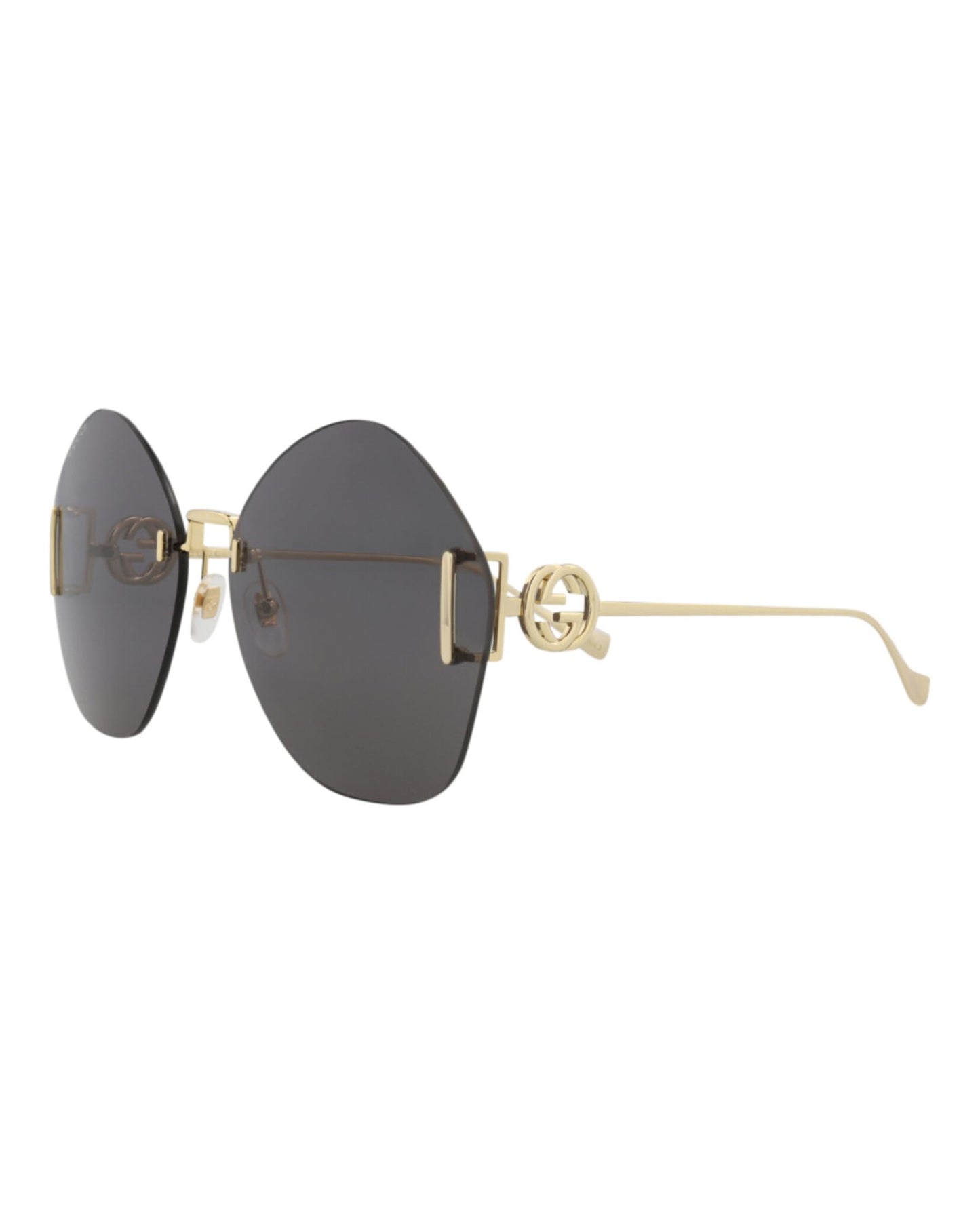 Gucci Round-Frame Metal Sunglasses