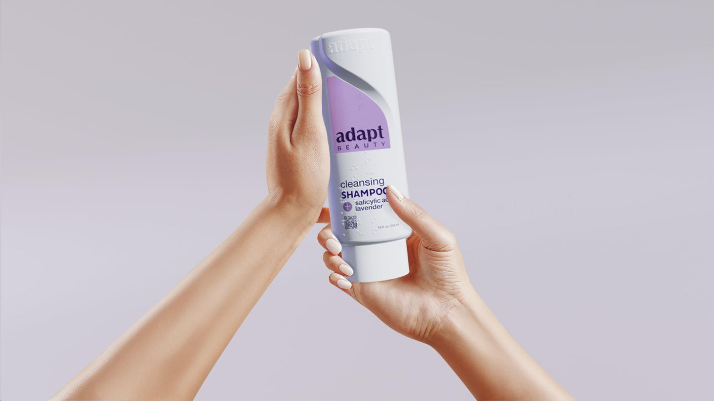 Adapt Beauty Shampoo and Conditioner Set with salicylic acid, hyaluronic acid and lavender - Inclusive, Fast-Rinse, Sulfate-Free Formula