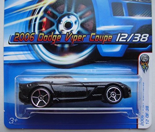 Hot Wheels 2006 First Editions 12 of 38, Black with White Stripe 2006 Dodge Viper Coupe #12 5OSP