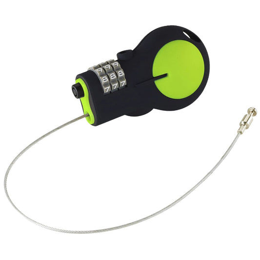 Lewis N. Clark TSA Approved Cable Lock – Travel & Bike Lock with 30" Retractable Steel Cable, Resettable Combination, Green