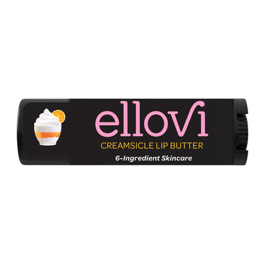 Ellovi Natural Lip Butter Lip Balm - Creamsicle - Pure Enough to Eat - Made With Just 6 Vegan Ingredients - 100% Natural & Organic Moisturizing Lip