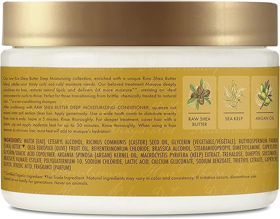 Shea Moisture Raw Shea Masque 12 Ounce Jar (354ml) (2 Pack)