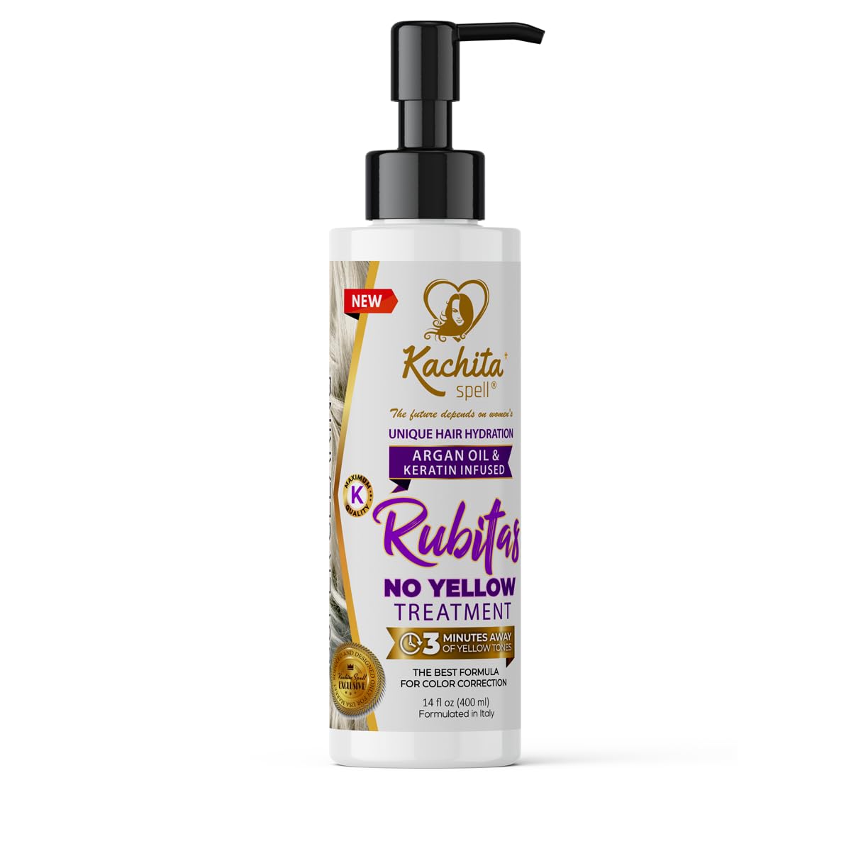Kachita Spell Purple Toning Shampoo ConditionerTreatment Balance No Yellow Tone Correcting, Blonde Gray Hair, Eliminates Brassy and Yellow 350ml Made