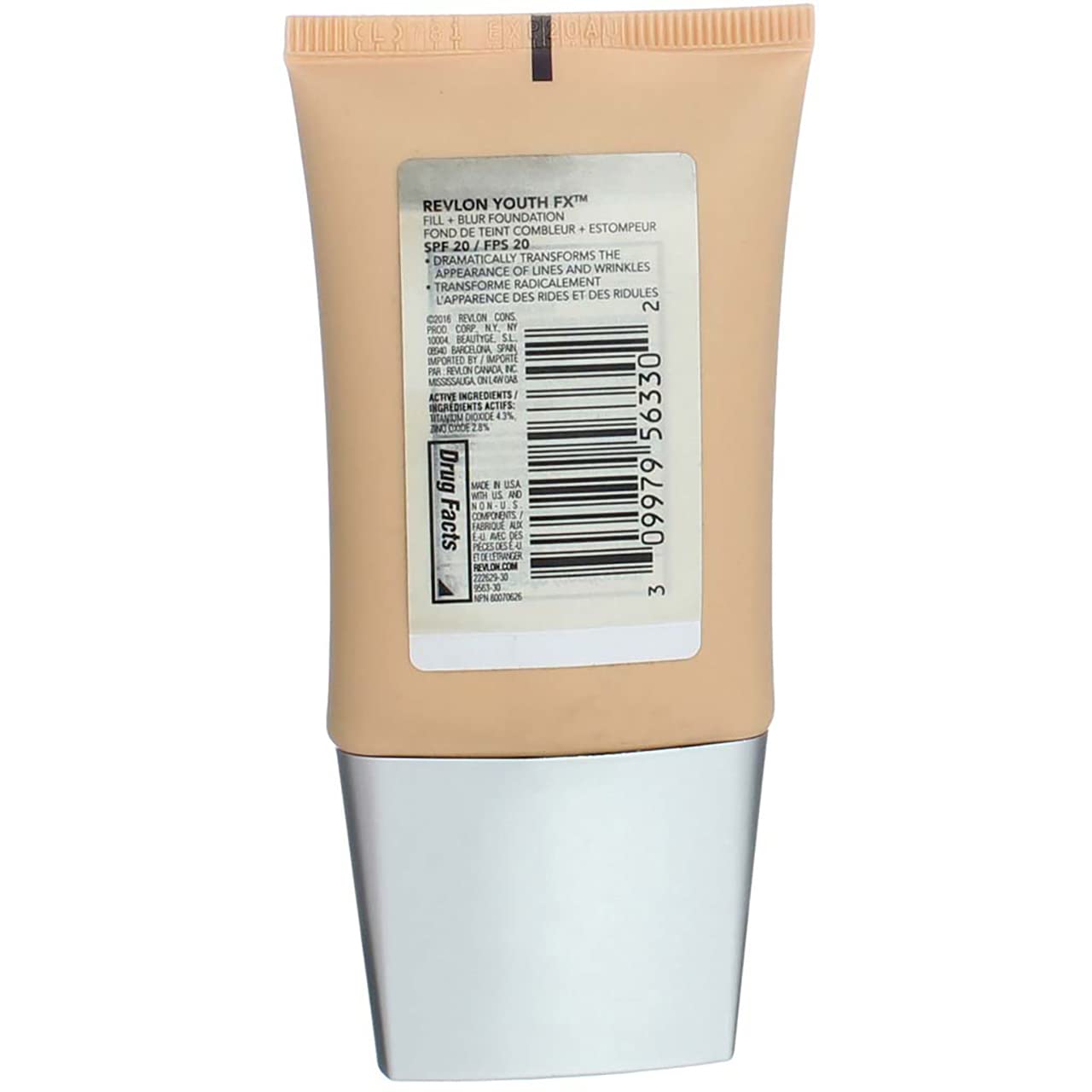 Revlon Youth Fx Fill + Blur Foundation, Nude, 1 Fluid Ounce
