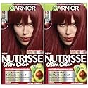 Garnier Hair Color Nutrisse Ultra Color Nourishing Creme, R3 Light Intense Auburn (Red Hibiscus) Permanent Hair Dye, 2 Count (Packaging May Vary)