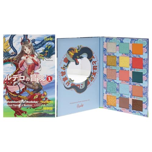 Rude Cosmetics Manga Collection Pressed Pigments and Shadows Palette - Adventures of Rudeko for Women - 0.77 oz Eye Shadow