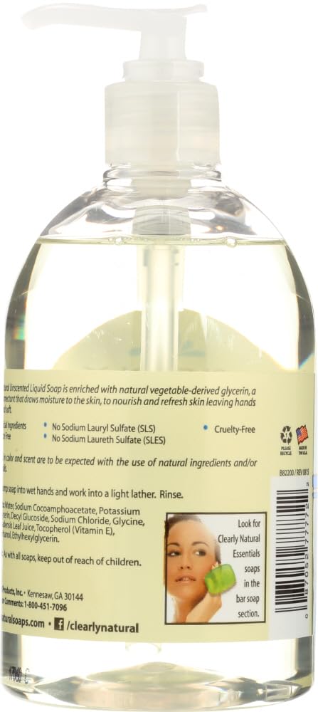 Clearly Natural Pure and Natural Glycerine Hand Soap Unscented - 12 fl oz - Pack of 1 by Clearly Natural