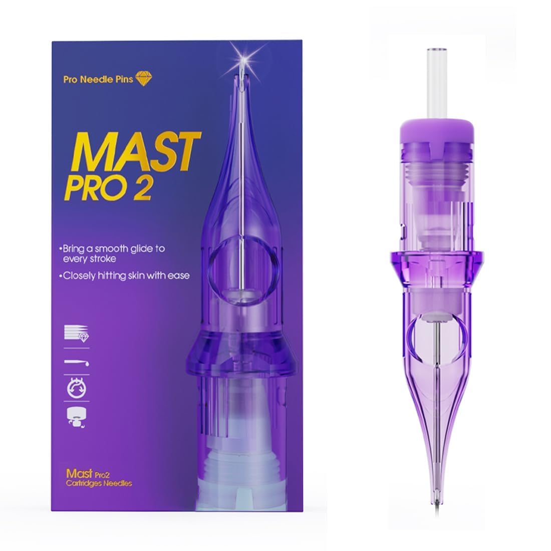 Mast Tattoo Pro2 Tattoo Cartridges 20Pcs Assorted Mixed Sizes #12 Standard 3RL 5RL 7RL 9RL 5RS 7RS 9RS 7RM 9RM 9M Disposable Round Liner Shader Magnum Beauty and Personal Care MAST TATTOO Default Title