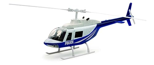 New Ray Bell 206 Helicopter Dark Blue and White Police Sky Pilot Series 1/34 Diecast Model