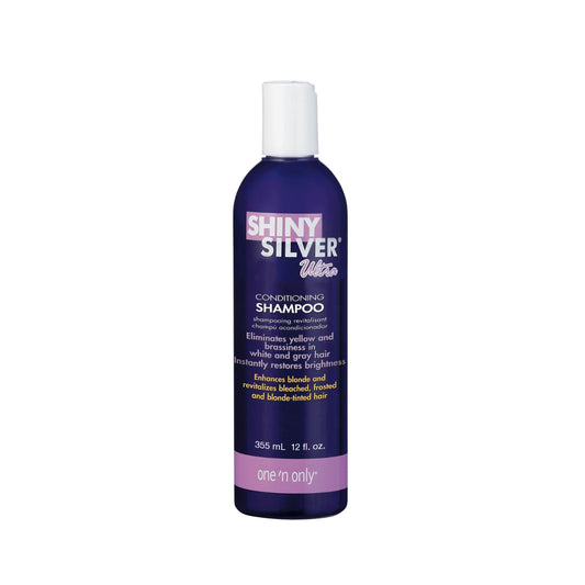 One 'n Only Shiny Silver Purple Shampoo - Argan Oil Toning Hair Shampoo for Blonde, Gray, White & Highlighted Hair - Moisturizes, Brightens & Reduces