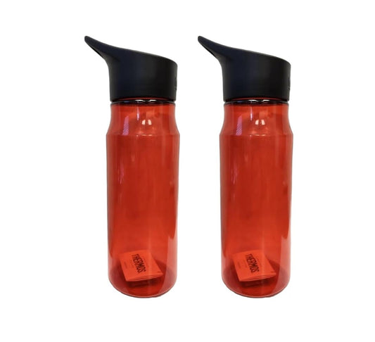 THERMOS intak Hydration Water Bottle Portable Plastic With Handle, Red, 26oz, Pack of 2
