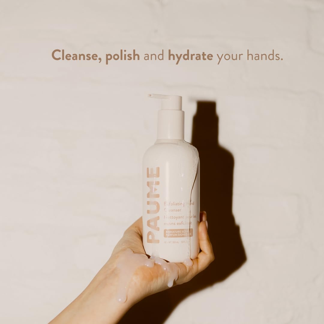 PAUME Exfoliating Hand Cleanser, Silicon Free, Paraben Free, Vegan, Exfoliating Soap with Essential Oils, Hydrating Hand Soap for Gentle Cleanse, 10