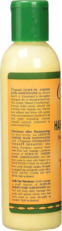 Originals by Africa's Best Leave In Liquid Hair Mayonnaise, Leave-In Conditioner, Repairs, Rebuilds, and Revitalizes Hair, Excellent For All Hair