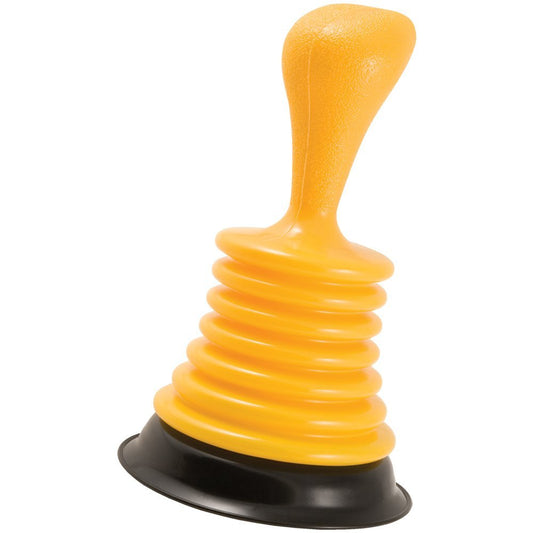 PlumbCraft 11" Mini Drain Plunger – Sink & Drain Clog Remover with Handle for Kitchen & Bathroom – Bellows Design, DIY Tool