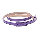 Selighting Women's Solid Color Faux Leather Skinny Belts for Dresses (One Size, Purple)