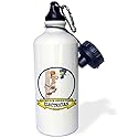 3dRose "Funny Worlds Greatest Electrician III Cartoon" Sports Water Bottle, 21 oz, White