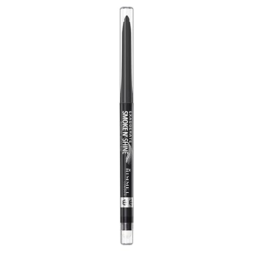 Rimmel London Exaggerate Smoke n' Shine Eye Definer Eyeliner, Long-Wearing, Gel Formula, Flake-Free, 001, Little Black Smokey, 0.01oz