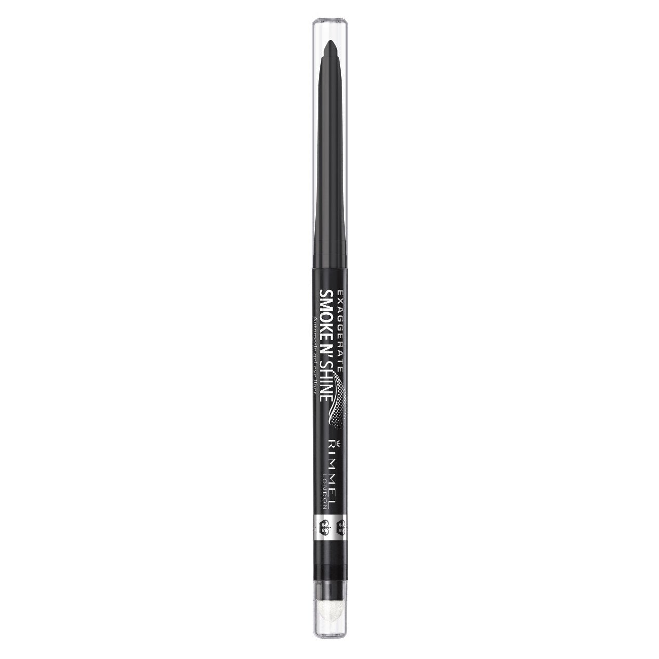 Rimmel London Exaggerate Smoke n' Shine Eye Definer Eyeliner, Long-Wearing, Gel Formula, Flake-Free, 001, Little Black Smokey, 0.01oz