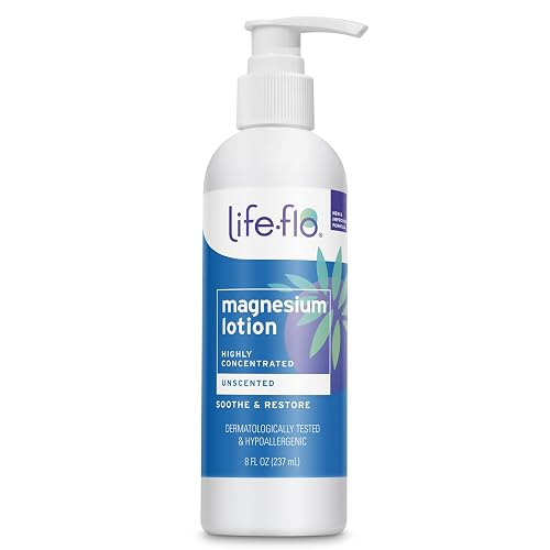LIFE-FLO Unscented Magnesium Lotion - Highly Concentrated Magnesium Lotion for Kids and Adults - Soothes Overworked Muscles, Joints When Massaged into