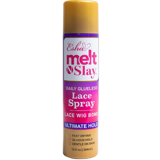 Esha MELT N SLAY Glueless Lace Spray - Ultimate Hold, Sweat & Water Resistant, Long-Lasting Secure Grip for Lace Wigs, Invisible Matte Finish & Edge