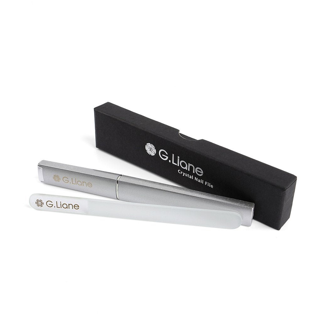 G.Liane Crystal Glass Nail File Professional Double Sided Etched Crystal Nail File Set for Nail Art & Nail Care Alternative to Metal Nail Files Emery