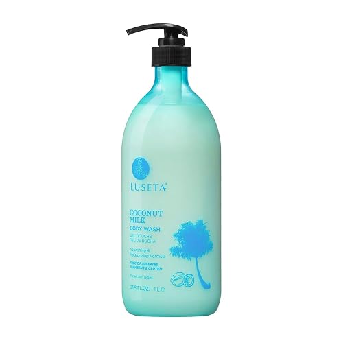 Luseta Coconut Milk Body Wash,Gentle Soap-Free Body Cleanser Deeply Moisturizes for Dry Skin 33.8oz