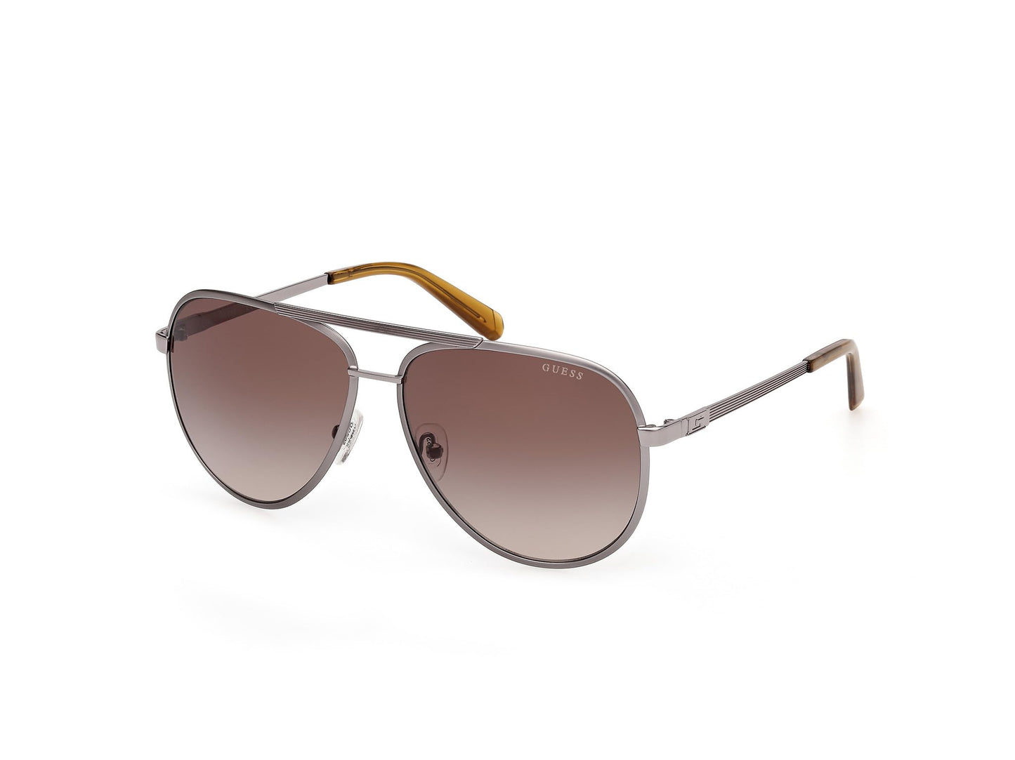 GUESS Aviator Striped Metal Sunglasses